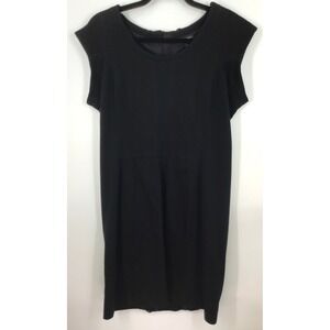 rag & bone Black Sheath Dress Size 12 Gold Zipper‎ Detail Lined Modern Edgy LBD